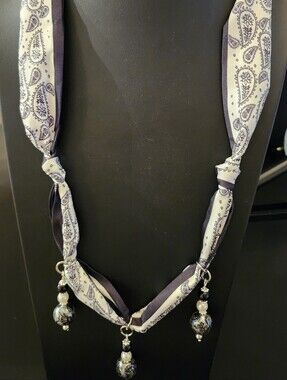 Scarf Necklace Paisley Handcrafted
